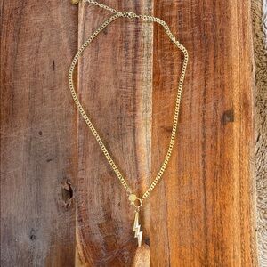 Gold Lightning Bolt Pendant Necklace